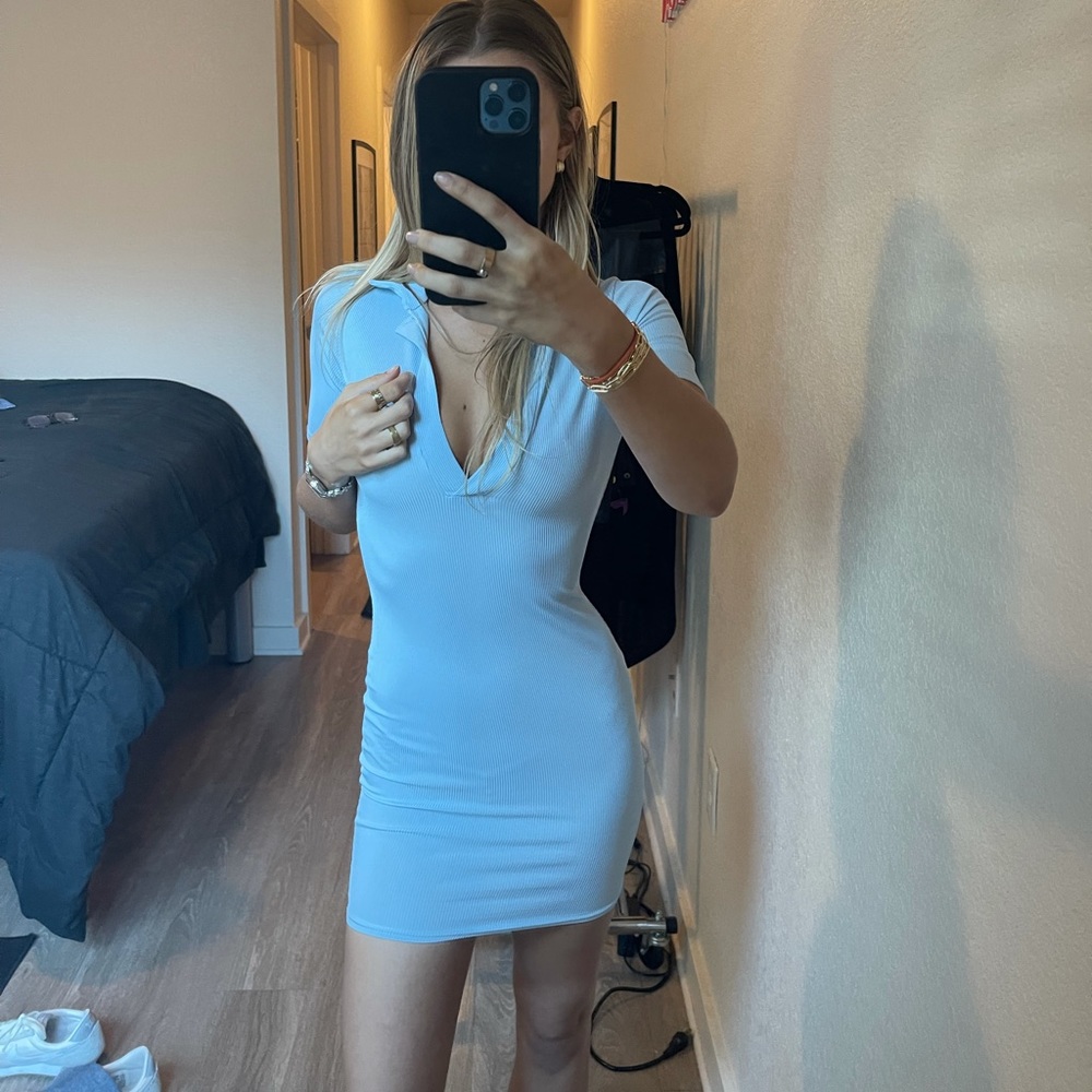 Pretty little thing baby blue mini dress